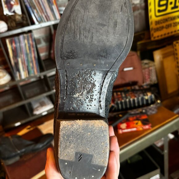 $698 JOHN VARVATOS Snakeskin Embossed Leather BOOTS (sz 10) - Picture 4 of 11